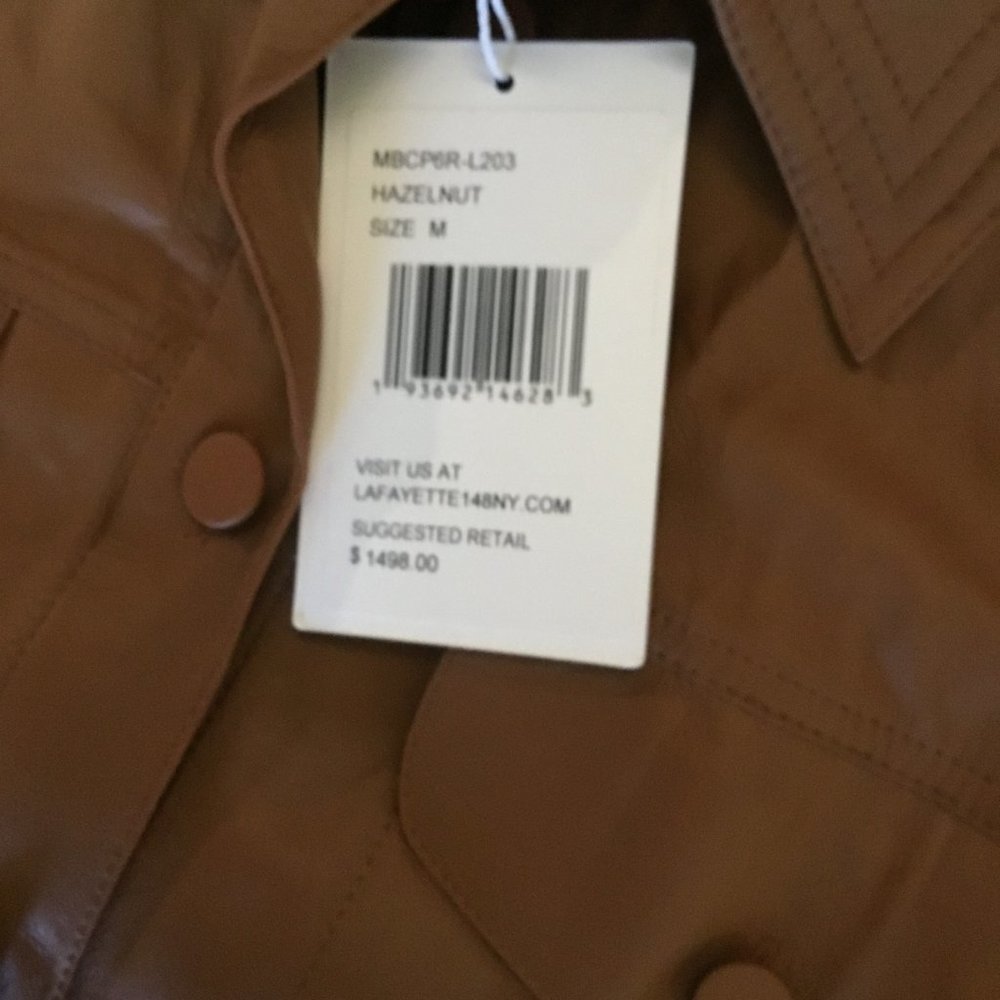 Lafayette 148 New York leather top size M brand new oversized $1498.00 - Picture 3 of 3